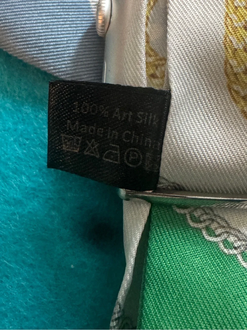 Green Patterned Silk Watch Band Scarf for Smartwatch (Band only) 0179